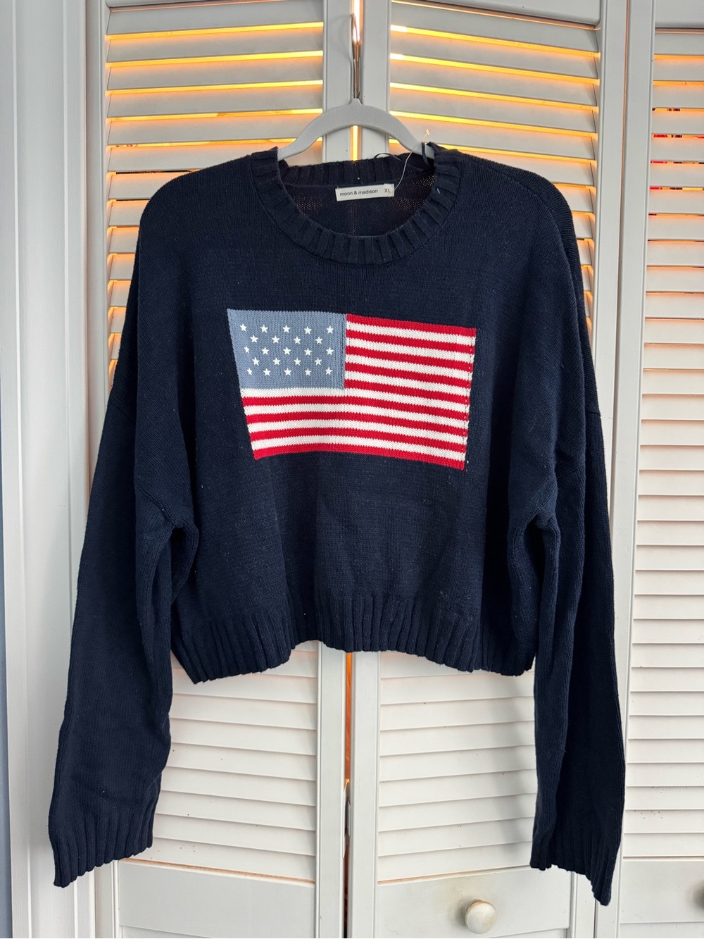 Navy Flag Knit Sweater